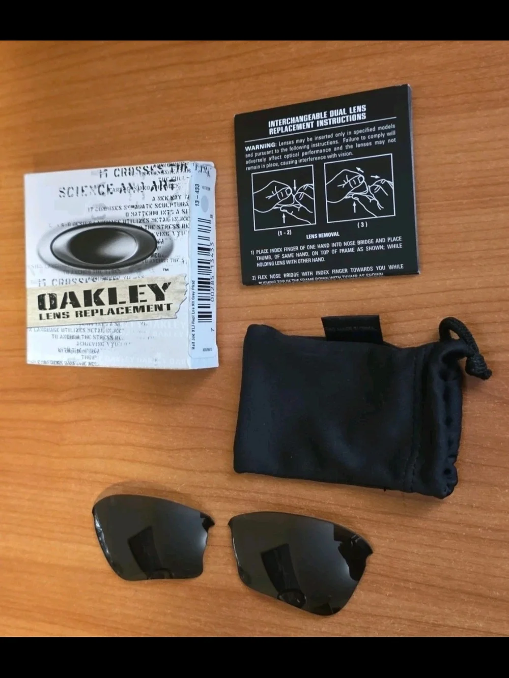 Oakley Eye Patch Half Jckt XLJ Grey Polarized Replacement Lenses Box 13-433 RARE